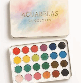 Estuche de Acuarelas Trazos del Alma en Acuarela - Acuarelas 24 Colores "Trazos del Alma"