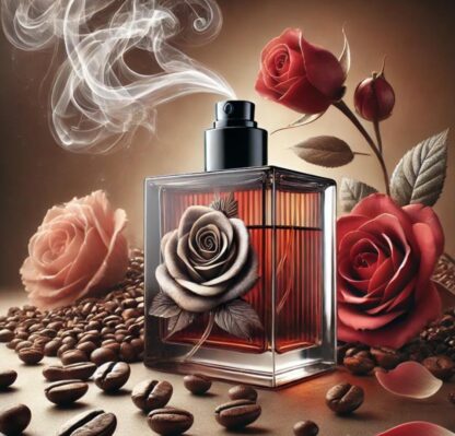 Perfume cafe y rosas