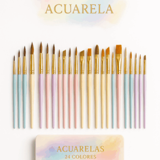 acua 24 colores + 23 pinceles