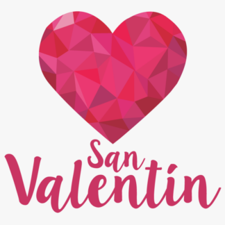 Imagen de un corazón encima de la frase San Valentín
