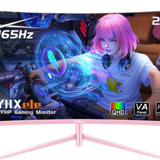 Imagen del FYHXele Monitor Curvado de color rosa