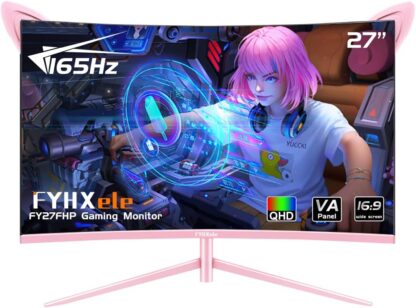 Imagen del FYHXele Monitor Curvado de color rosa