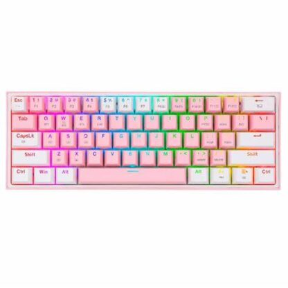 Imagen del teclado Gamer Redragon K616 Fizz Rgb Pro Rosa y Blanco