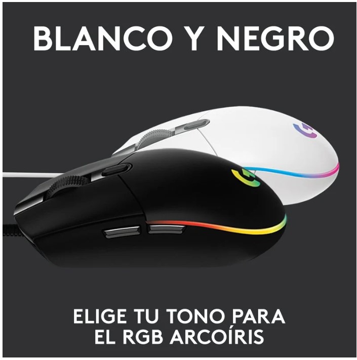 Imagen de los ratones Logitech Gaming de color blanco y negro