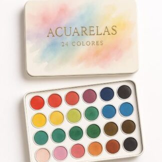 Estuche de acuarelas con 24 colores Trazos del Alma en acuarela