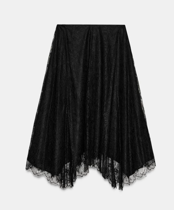 falda midi encaje