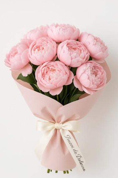 nuestro ramo de peonias rosas